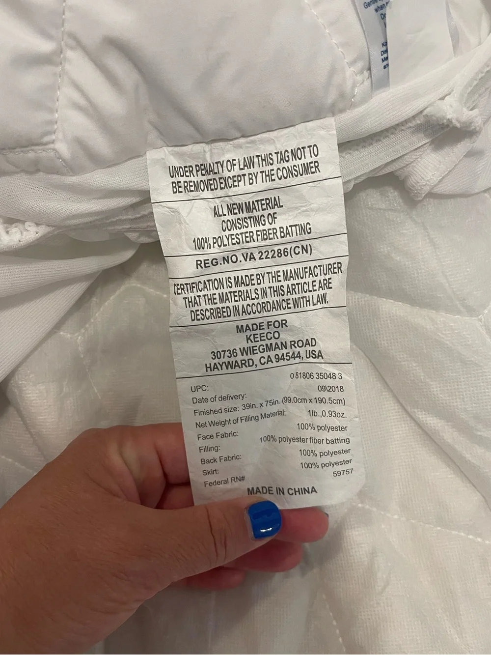 The Big One White Twin Essential Mattress Pad White Quilted Bedding Topper